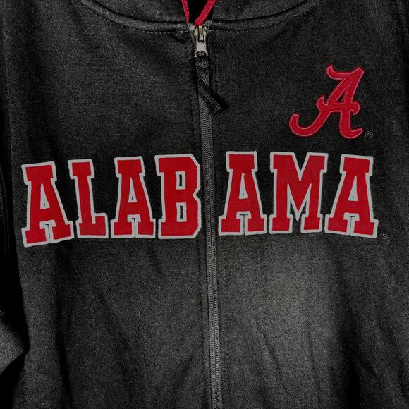 New Alabama Hoodie Adult Size Large Black Crimson Tide Sweatshirt Full Zip - Picture 3 of 7